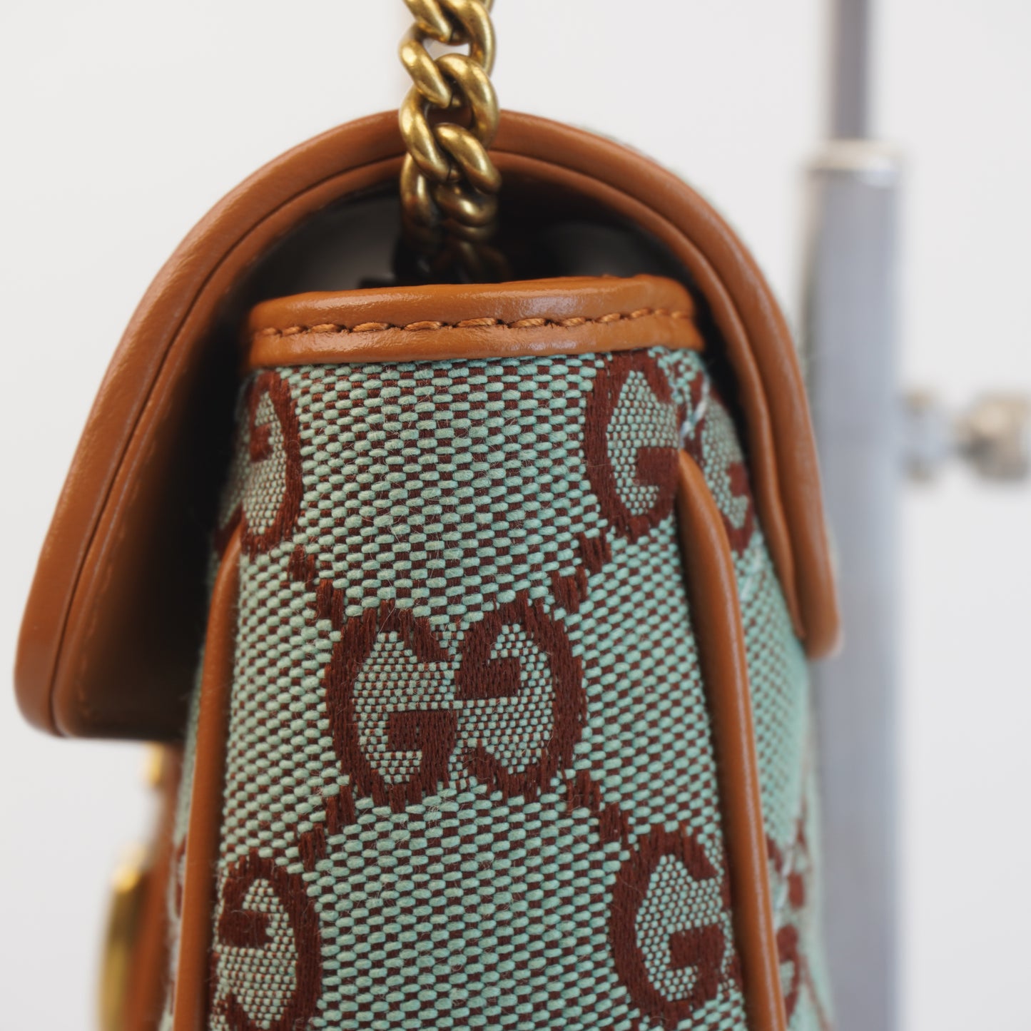 Gucci GG Marmont Super Mini Shoulder Bag Azure/Brown