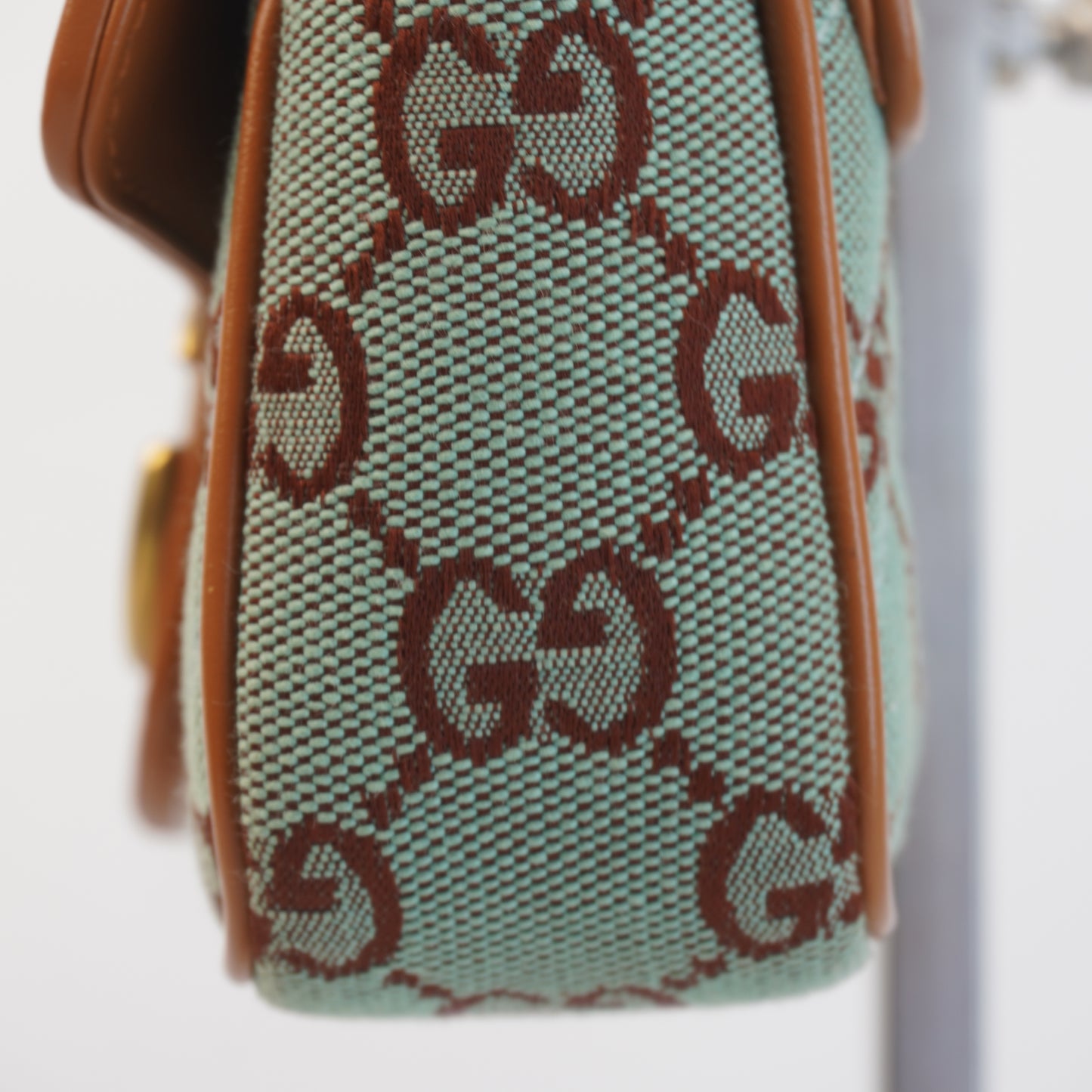 Gucci GG Marmont Super Mini Shoulder Bag Azure/Brown