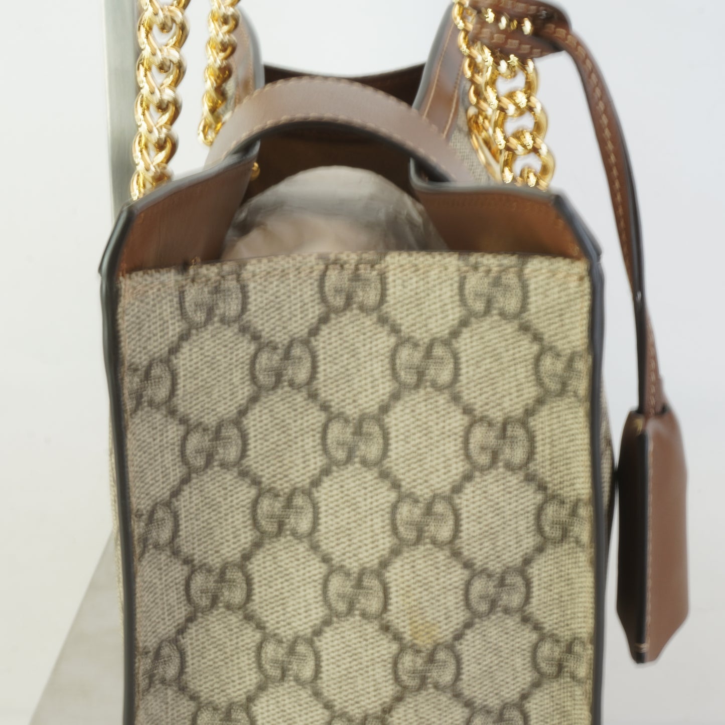 Gucci GG Supreme Padlock Small Shoulder Bag Brown