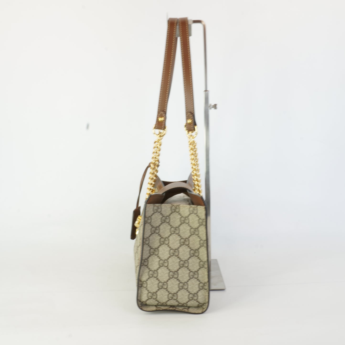 Gucci GG Supreme Padlock Small Shoulder Bag Brown