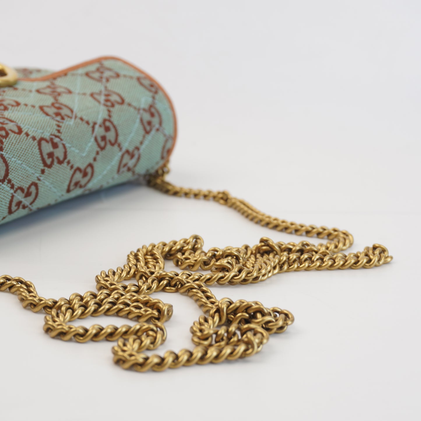 Gucci GG Marmont Super Mini Shoulder Bag Azure/Brown