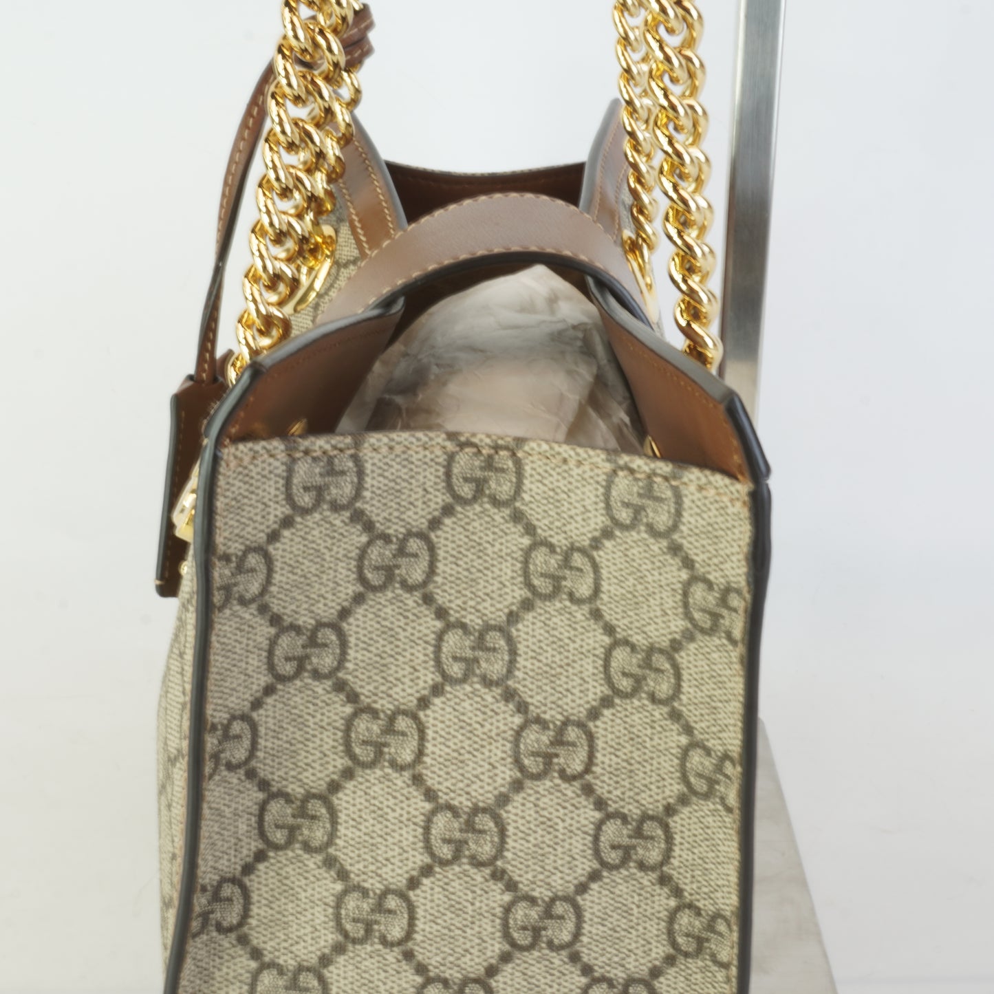 Gucci GG Supreme Padlock Small Shoulder Bag Brown