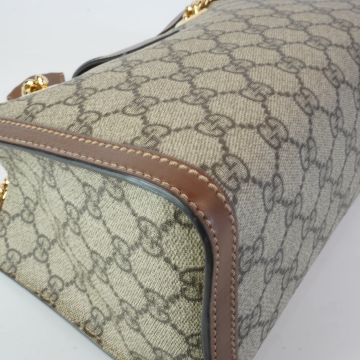 Gucci GG Supreme Padlock Small Shoulder Bag Brown