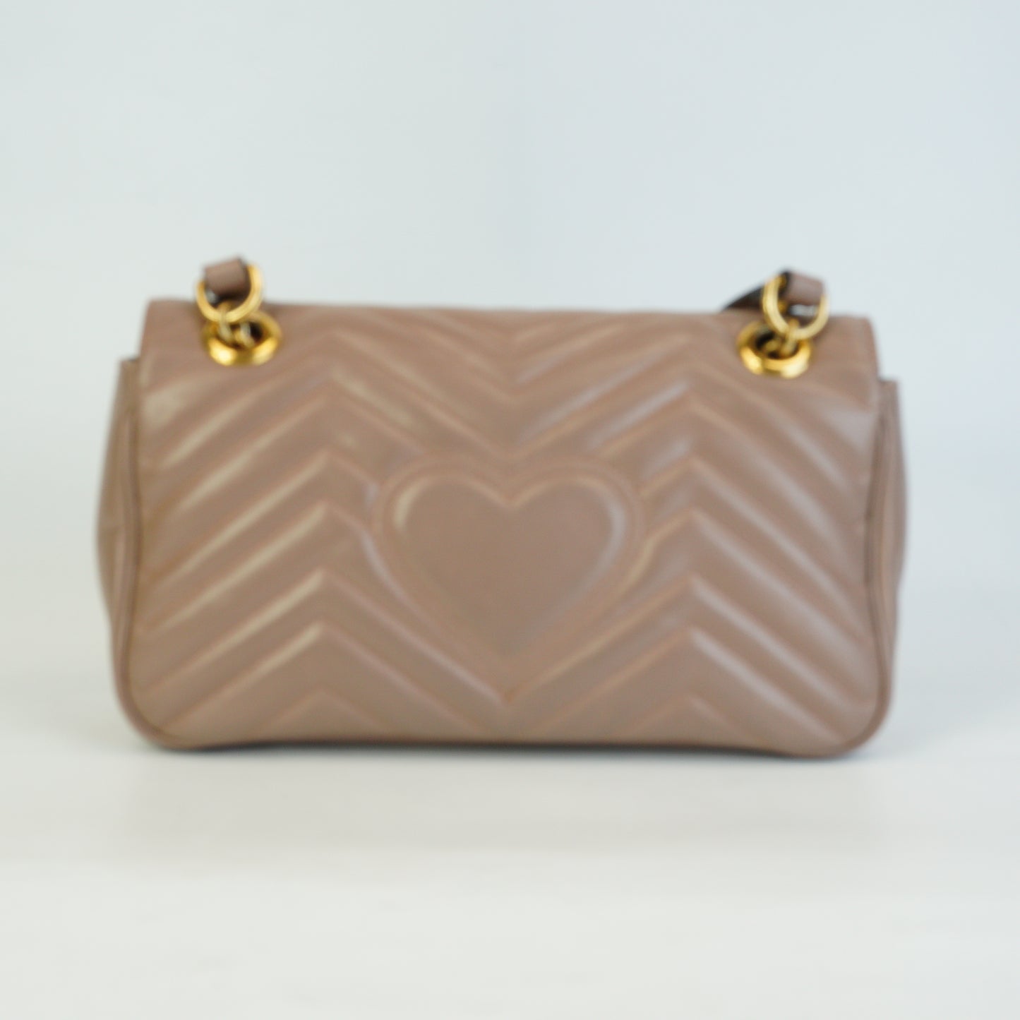 Gucci GG Marmont Matelasse Shoulder Bag Beige Small GHW