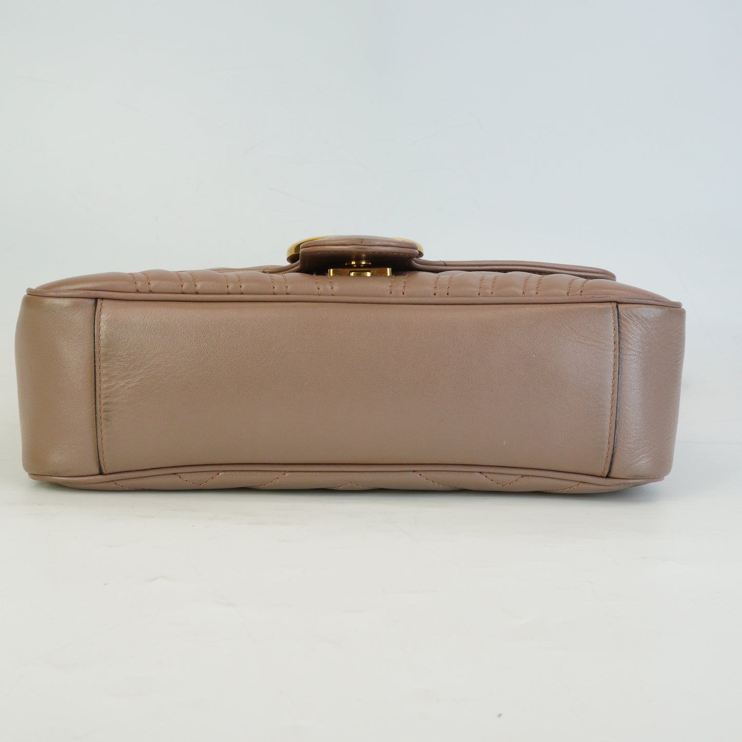 Gucci GG Marmont Matelasse Shoulder Bag Beige Small GHW