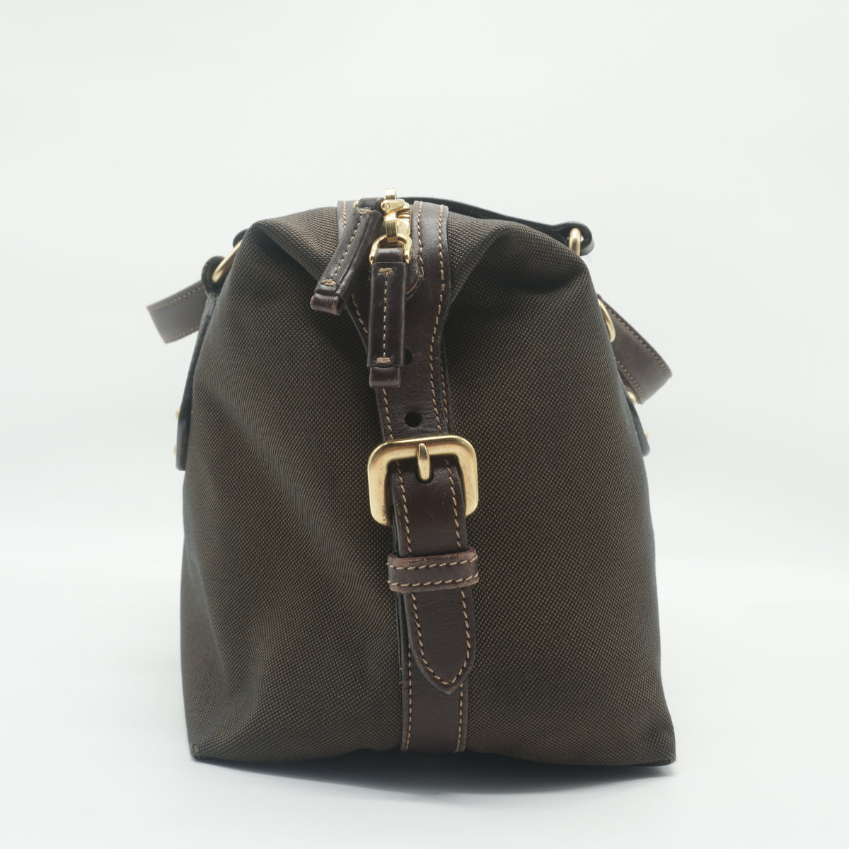Prada	Jacquard Bauletto Dark Brown Medium GHW