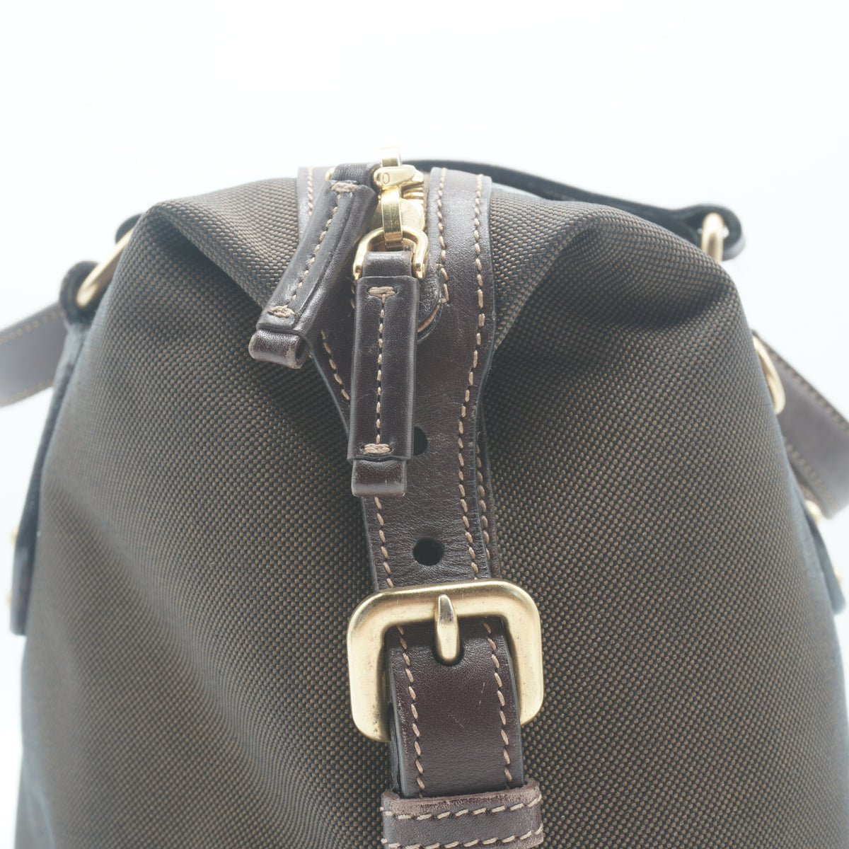 Prada	Jacquard Bauletto Dark Brown Medium GHW