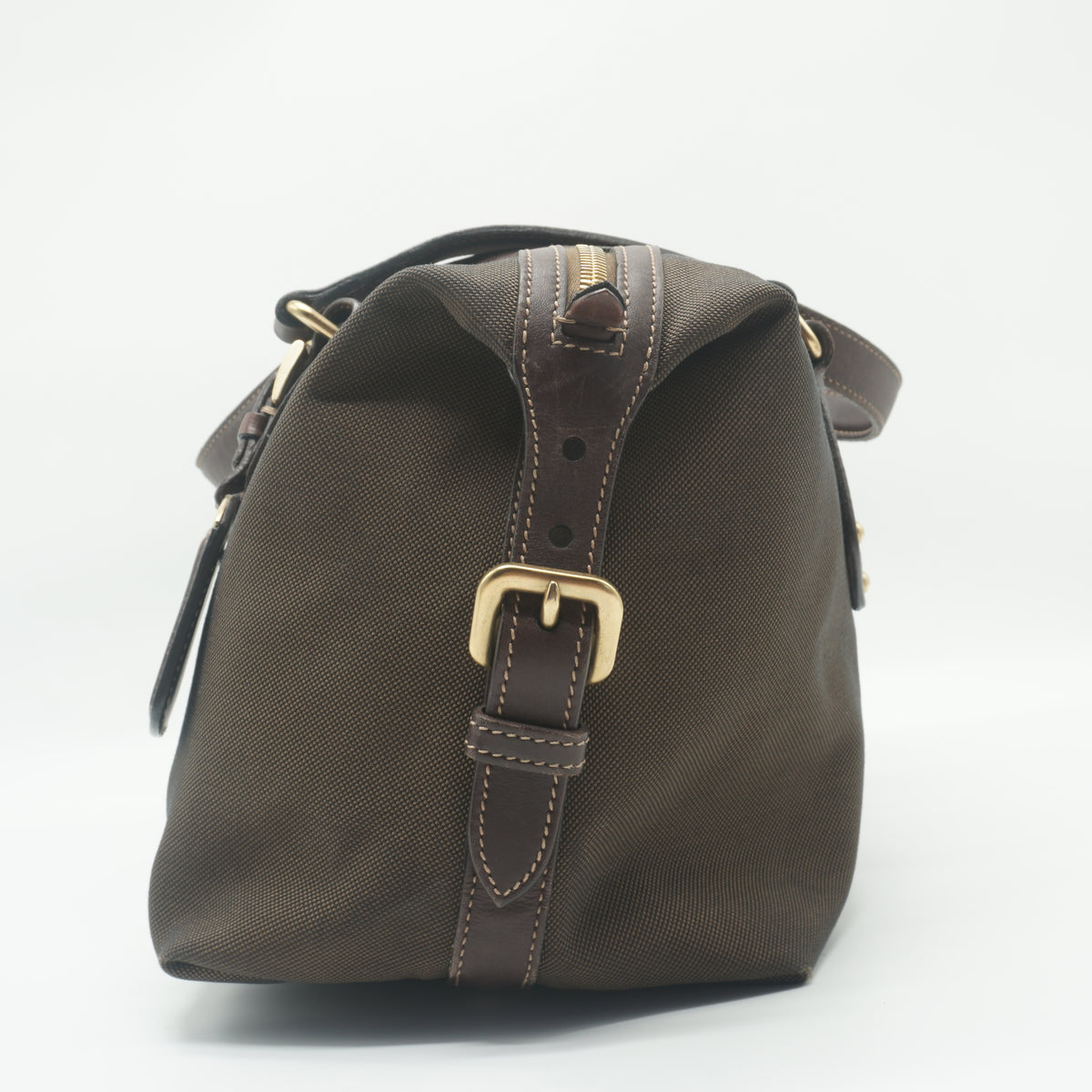 Prada	Jacquard Bauletto Dark Brown Medium GHW