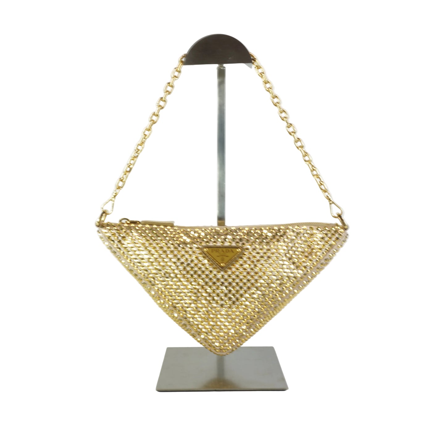 Prada Satin Crystal Triangle Pouch