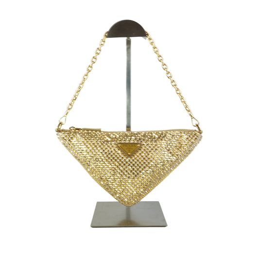 Prada Satin Crystal Triangle Pouch