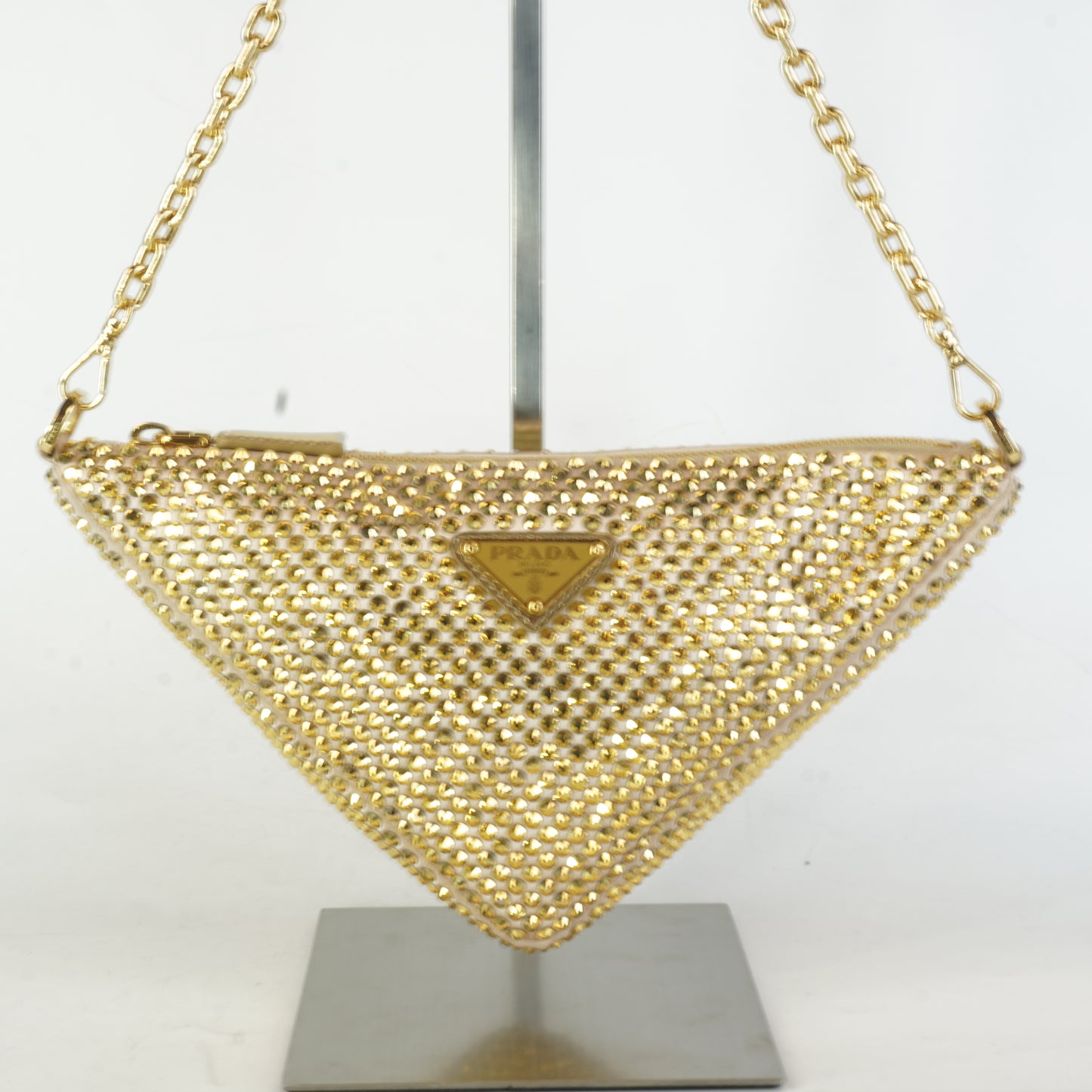 Prada Satin Crystal Triangle Pouch