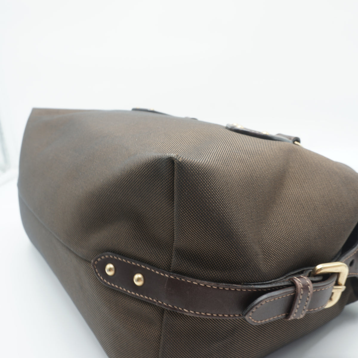 Prada	Jacquard Bauletto Dark Brown Medium GHW