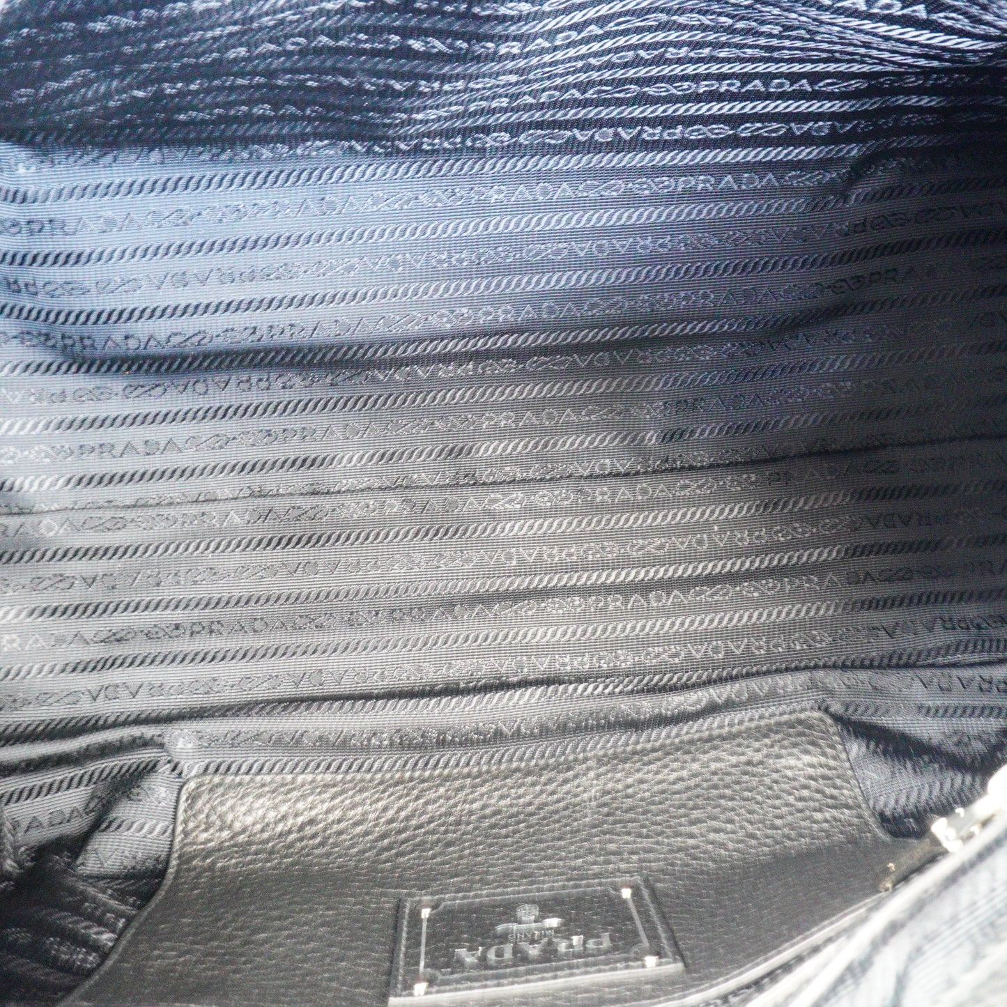 Prada Vitello Phenix Leather Zip Satchel Large Black SHW