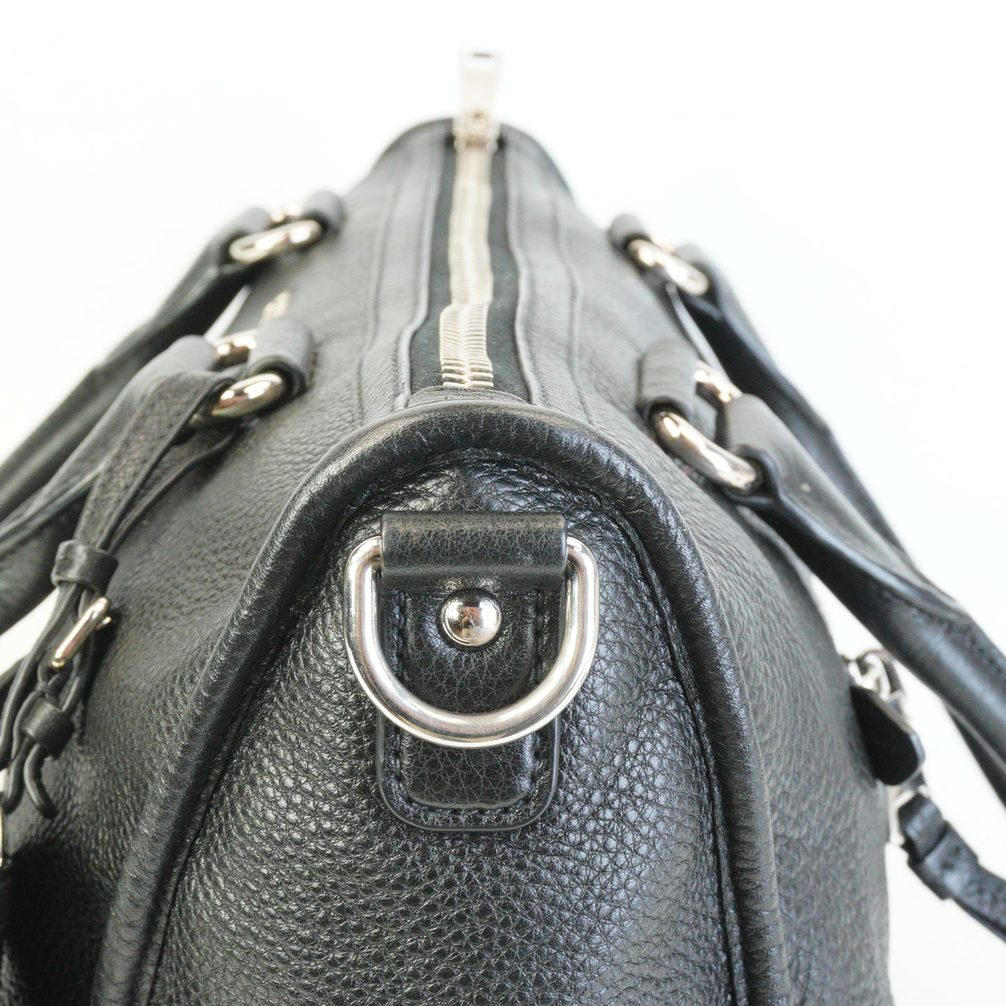 Prada Vitello Phenix Leather Zip Satchel Large Black SHW
