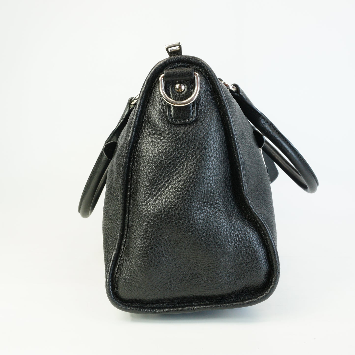 Prada Vitello Phenix Leather Zip Satchel Large Black SHW