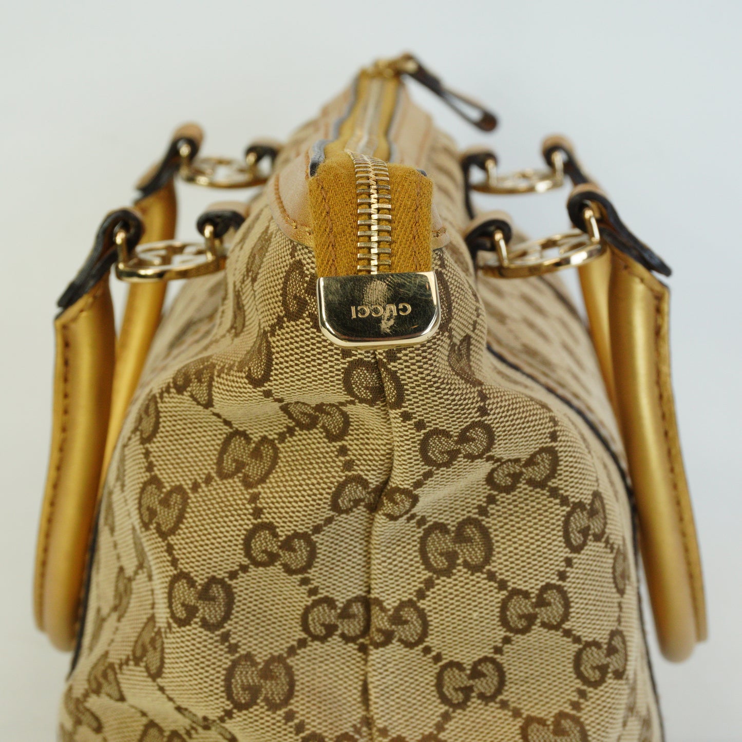 Gucci GG Canvas Lovely Heart Tote Small Gold Trims GHW