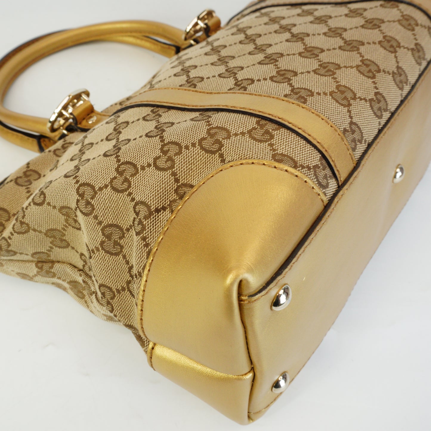 Gucci GG Canvas Lovely Heart Tote Small Gold Trims GHW