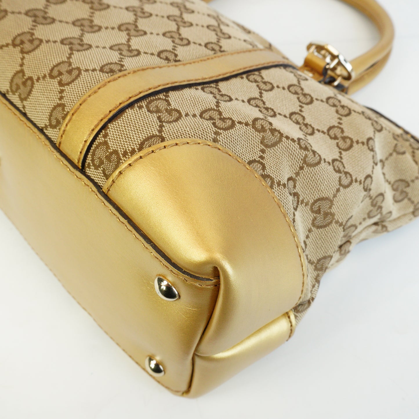 Gucci GG Canvas Lovely Heart Tote Small Gold Trims GHW
