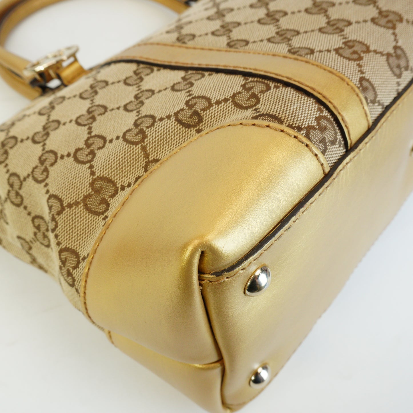 Gucci GG Canvas Lovely Heart Tote Small Gold Trims GHW