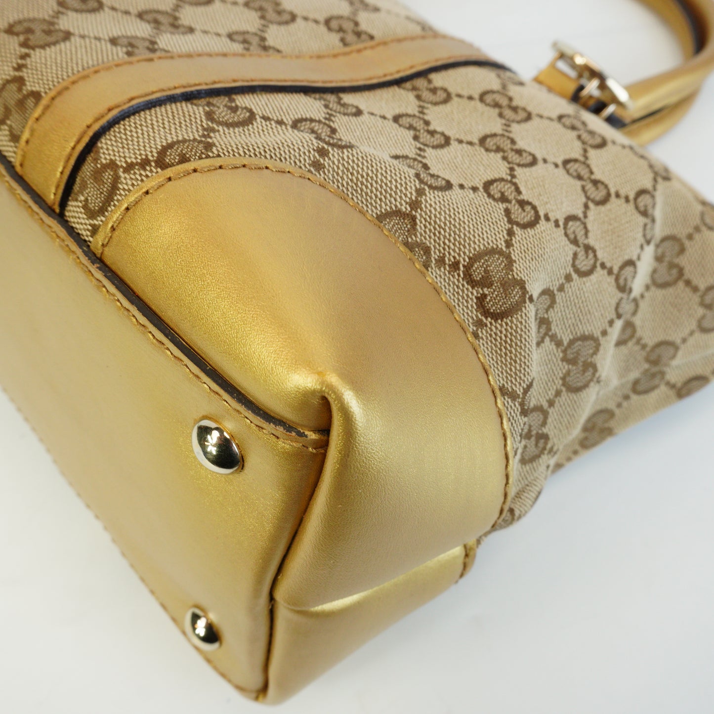 Gucci GG Canvas Lovely Heart Tote Small Gold Trims GHW