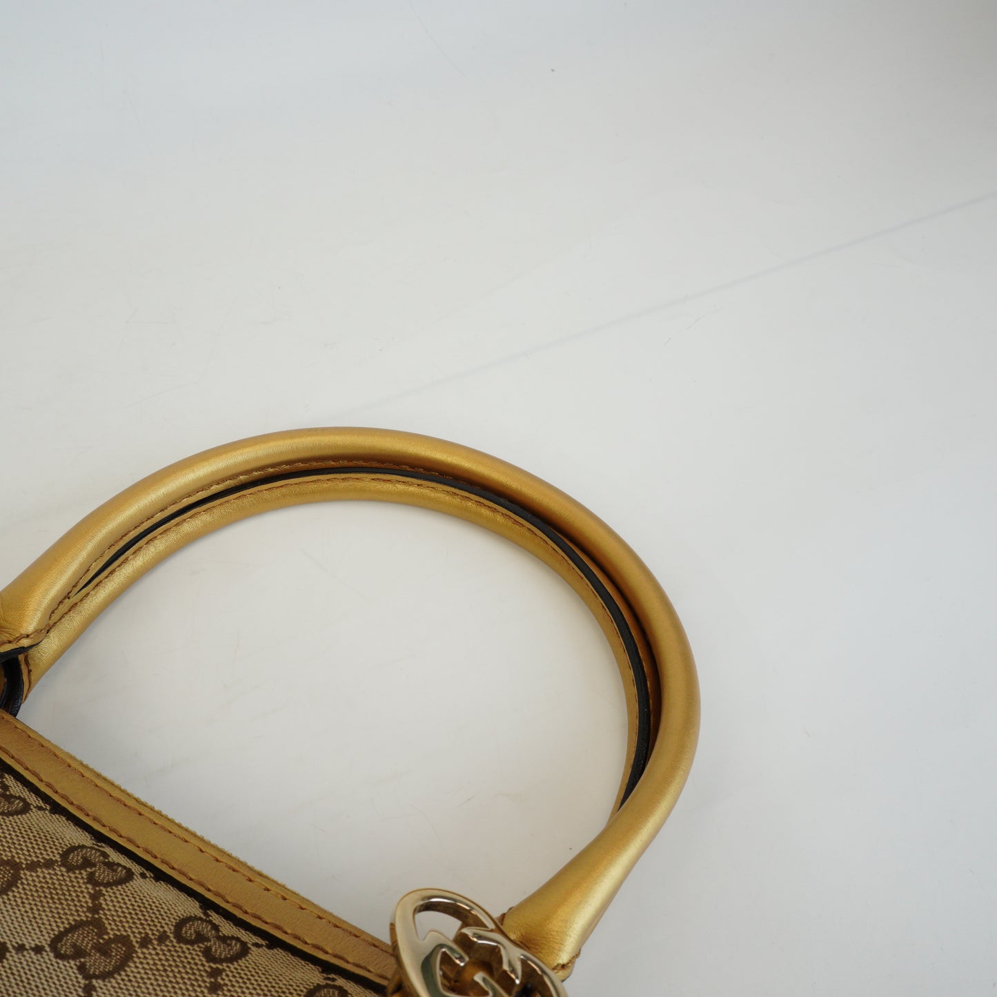 Gucci GG Canvas Lovely Heart Tote Small Gold Trims GHW