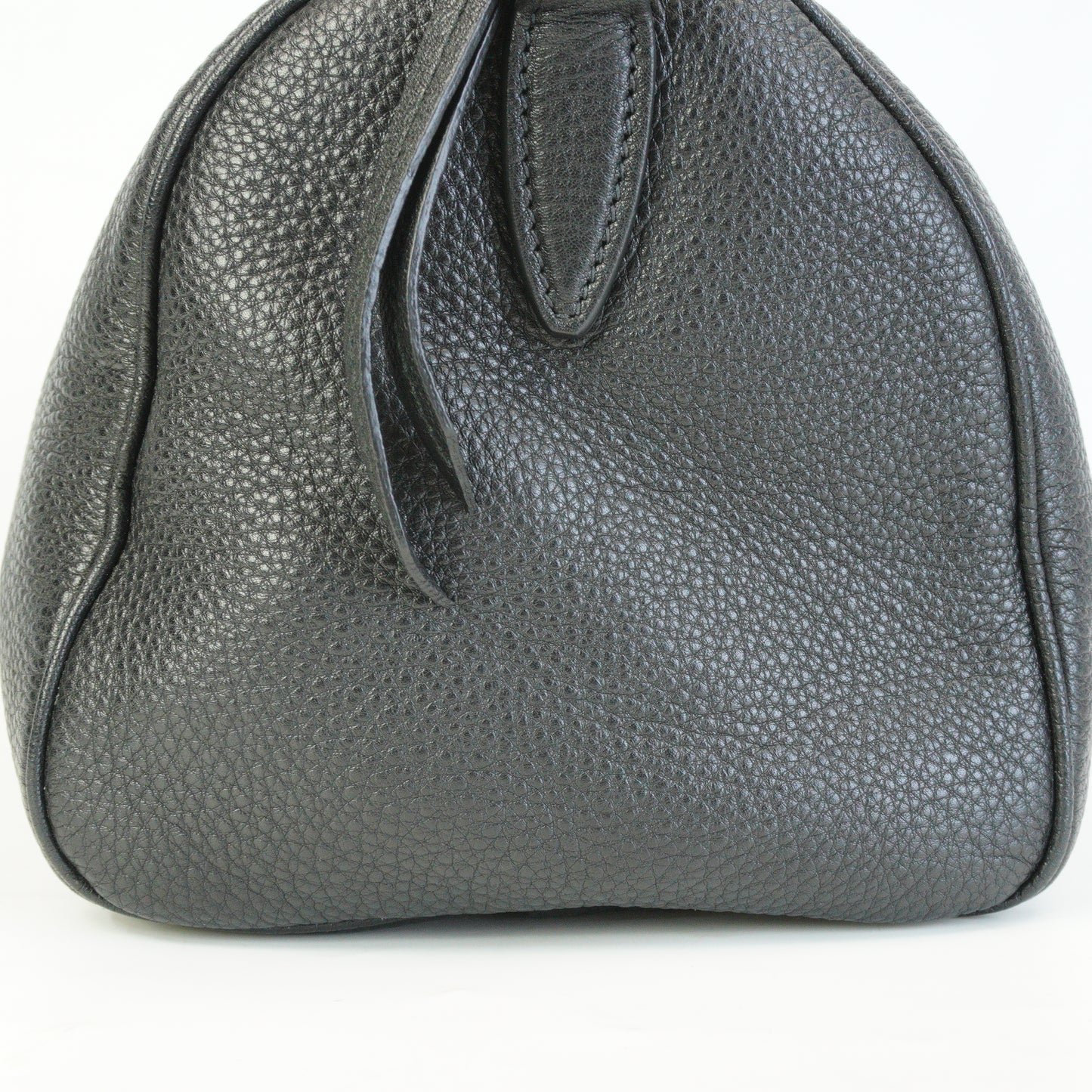 Prada Vitello Phenix Leather Bauletto Boston Medium Black GHW