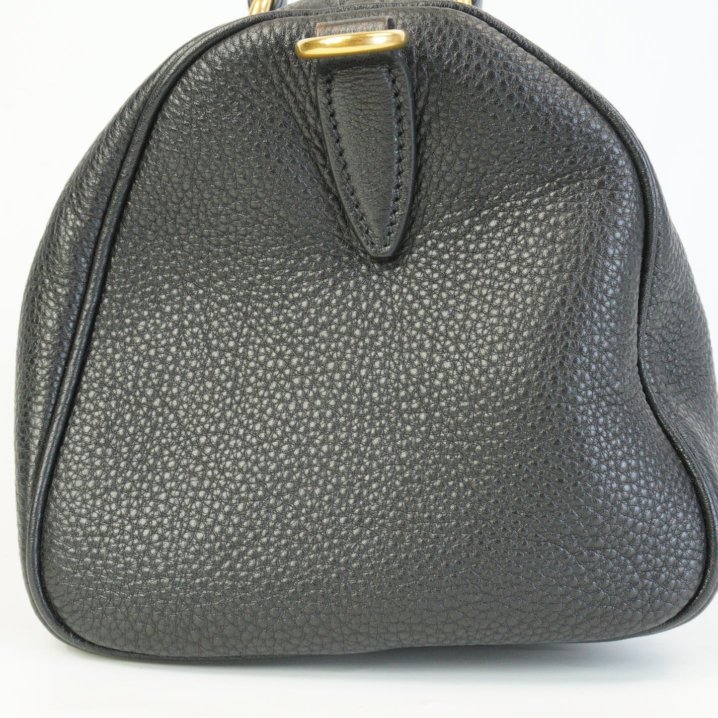 Prada Vitello Phenix Leather Bauletto Boston Medium Black GHW