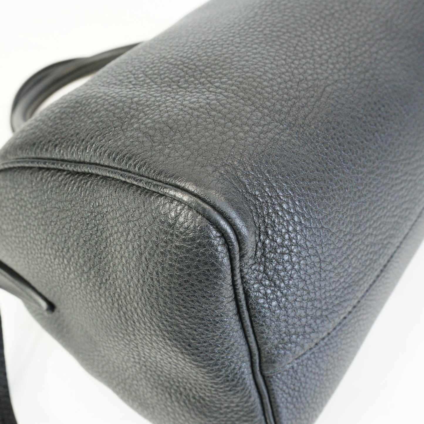Prada Vitello Phenix Leather Bauletto Boston Medium Black GHW