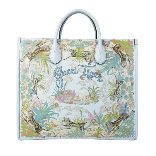 Gucci Tiger Meduim Tote Bag Light Blue