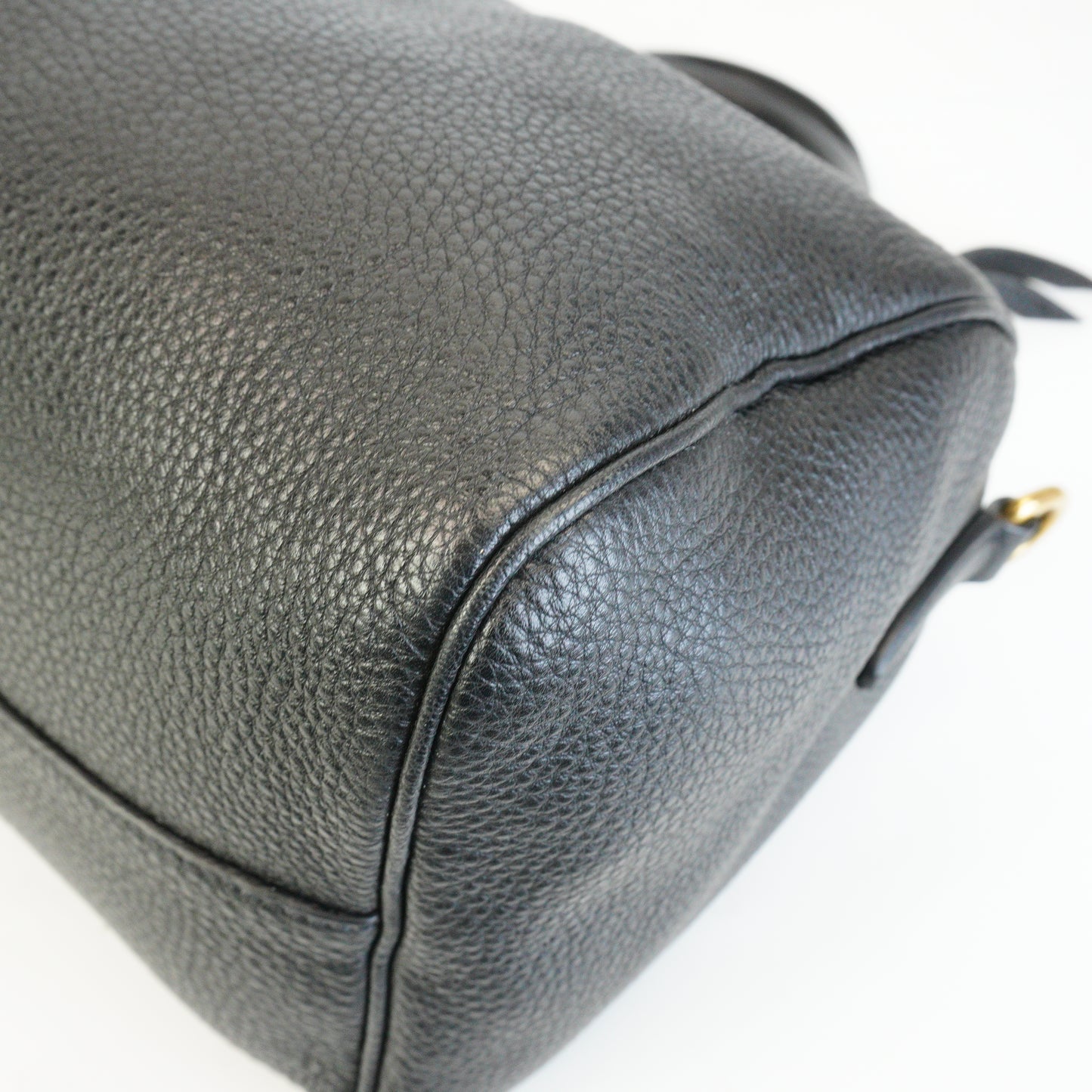 Prada Vitello Phenix Leather Bauletto Boston Medium Black GHW