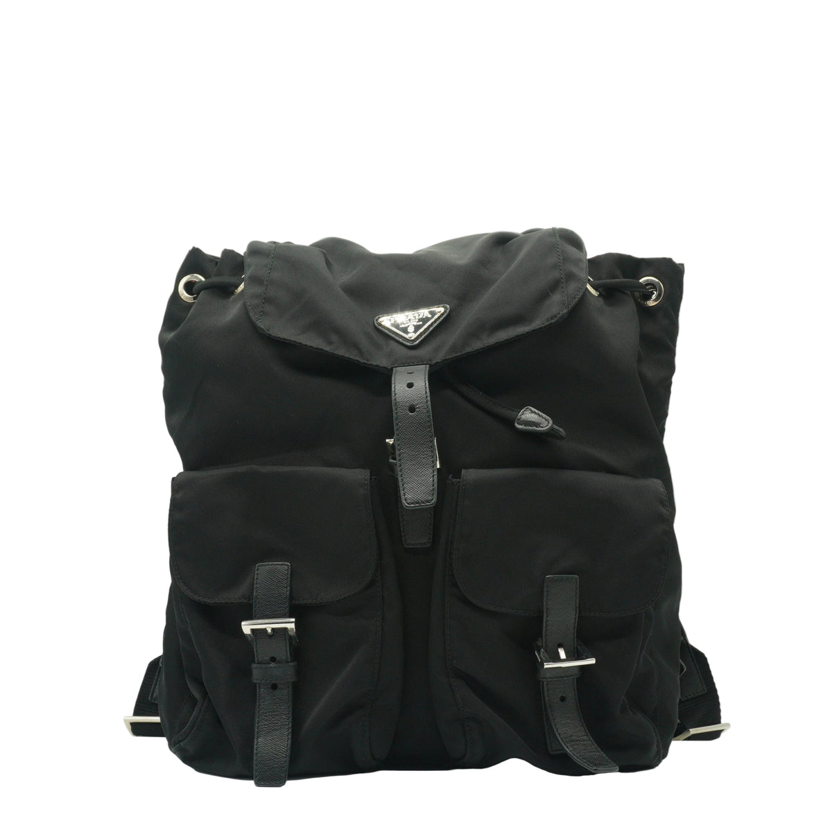 Prada	Vela Backpack Medium Nylon Black SHW