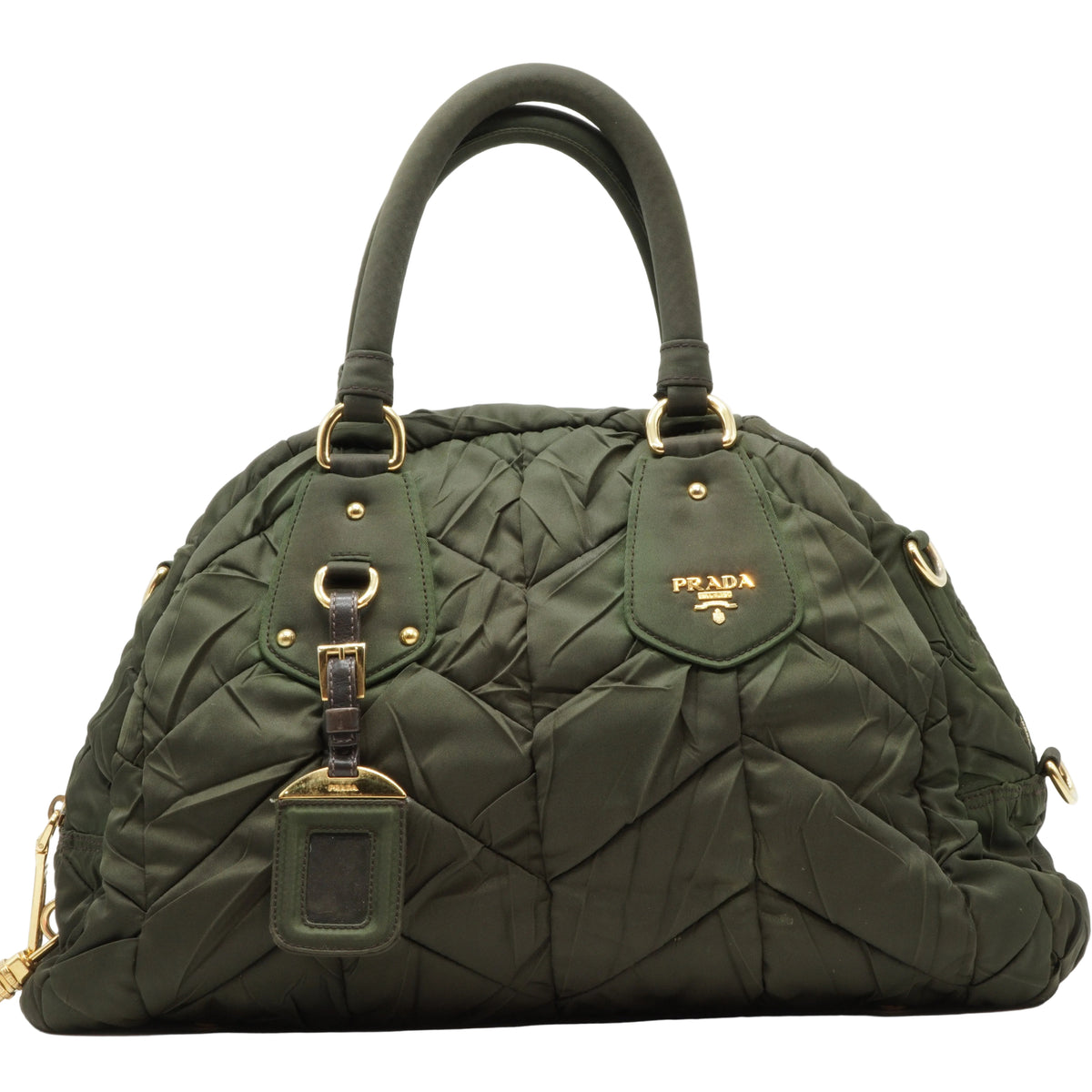 Prada	Tessuto Nylon Large Bauletto Olive Green GHW