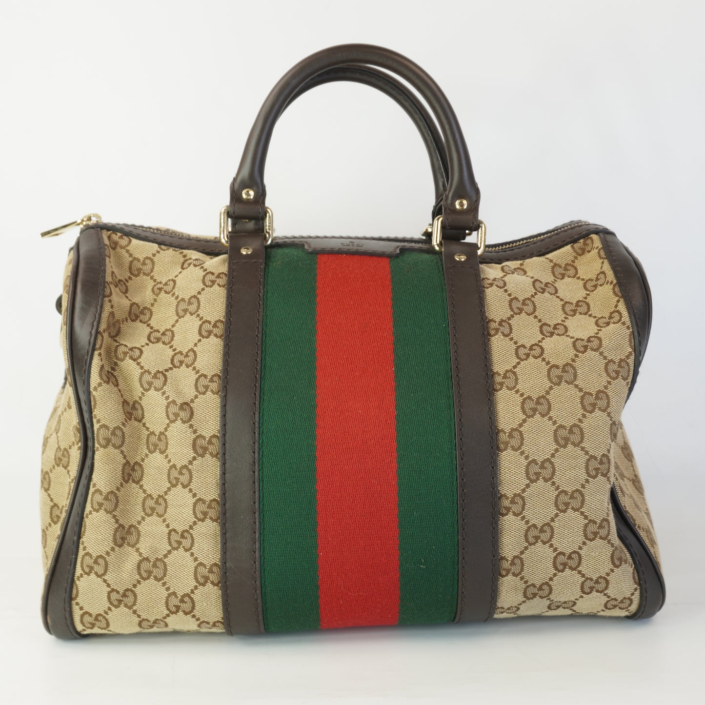 Gucci GG Canvas Web Joy Boston Bag GHW Medium