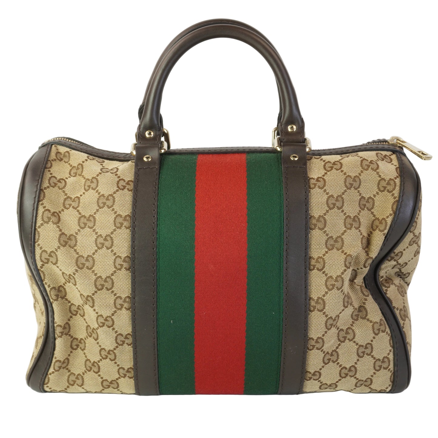 Gucci GG Canvas Web Joy Boston Bag GHW Medium