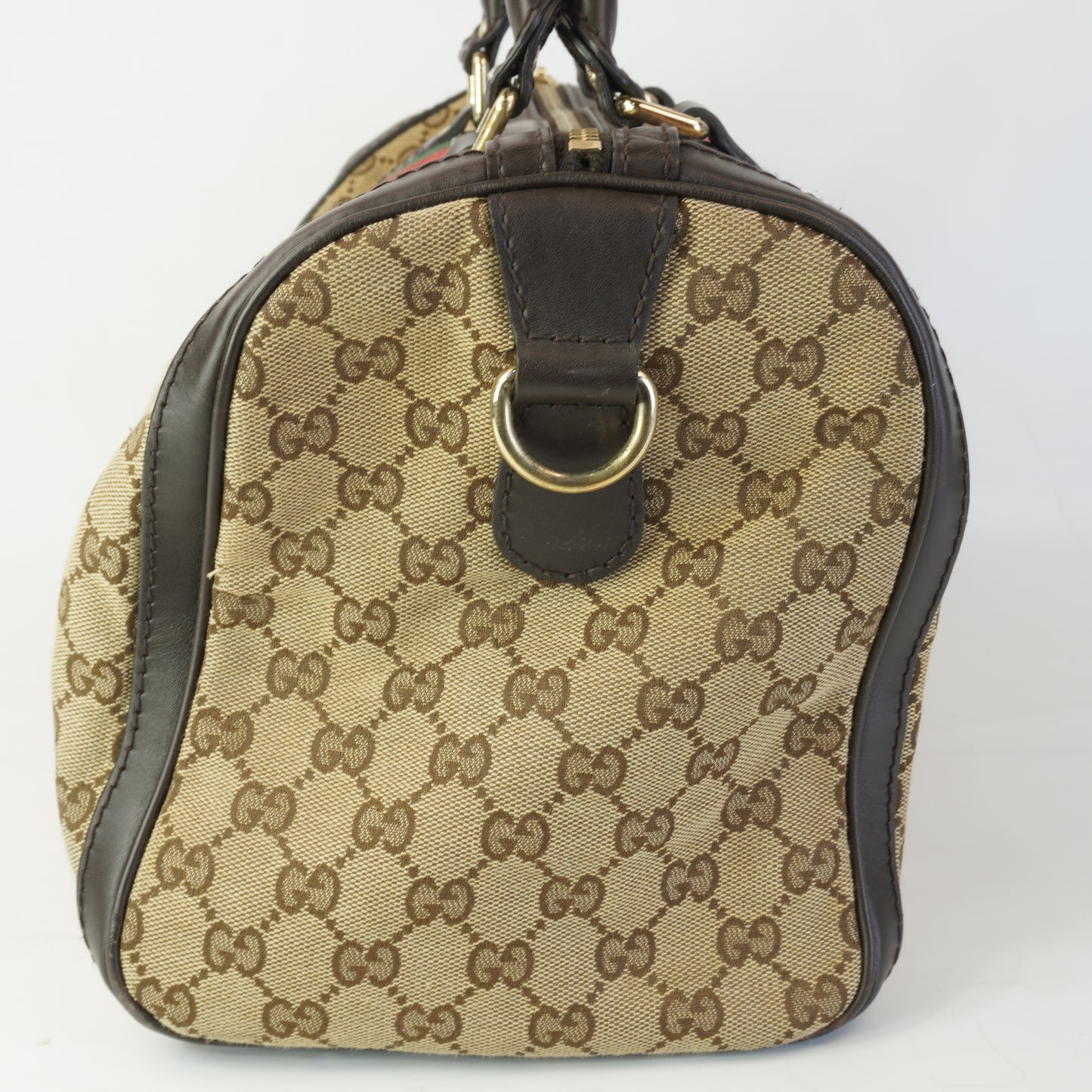 Gucci GG Canvas Web Joy Boston Bag GHW Medium