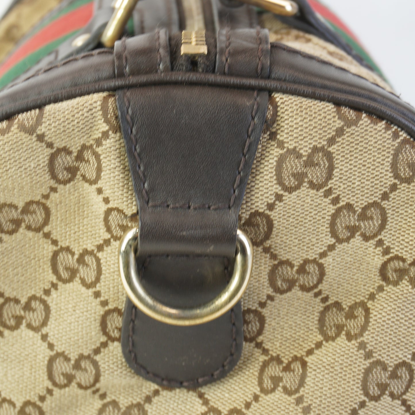 Gucci GG Canvas Web Joy Boston Bag GHW Medium
