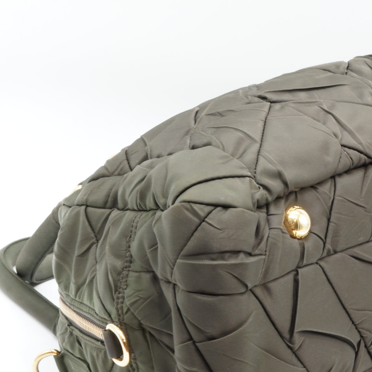 Prada	Tessuto Nylon Large Bauletto Olive Green GHW
