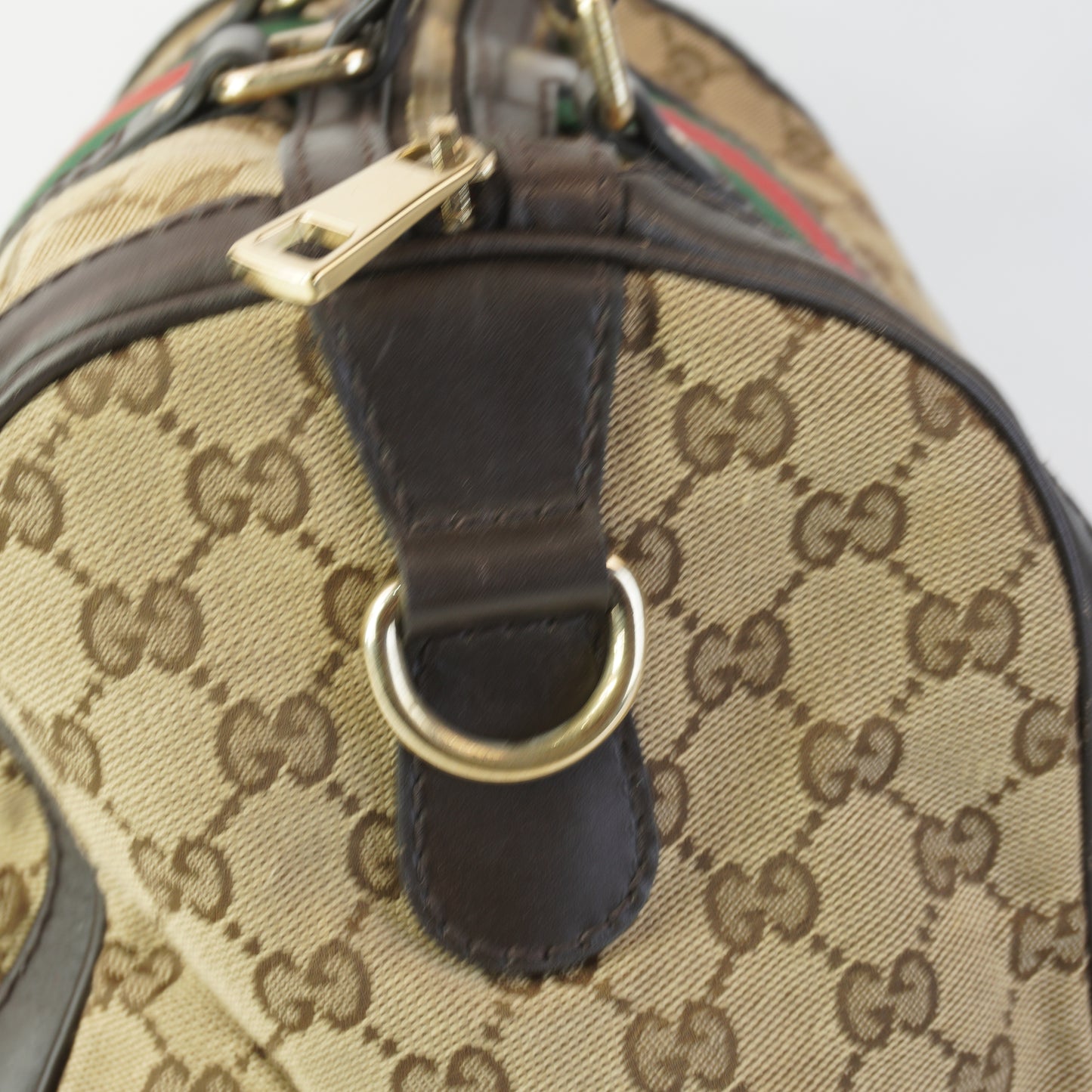 Gucci GG Canvas Web Joy Boston Bag GHW Medium