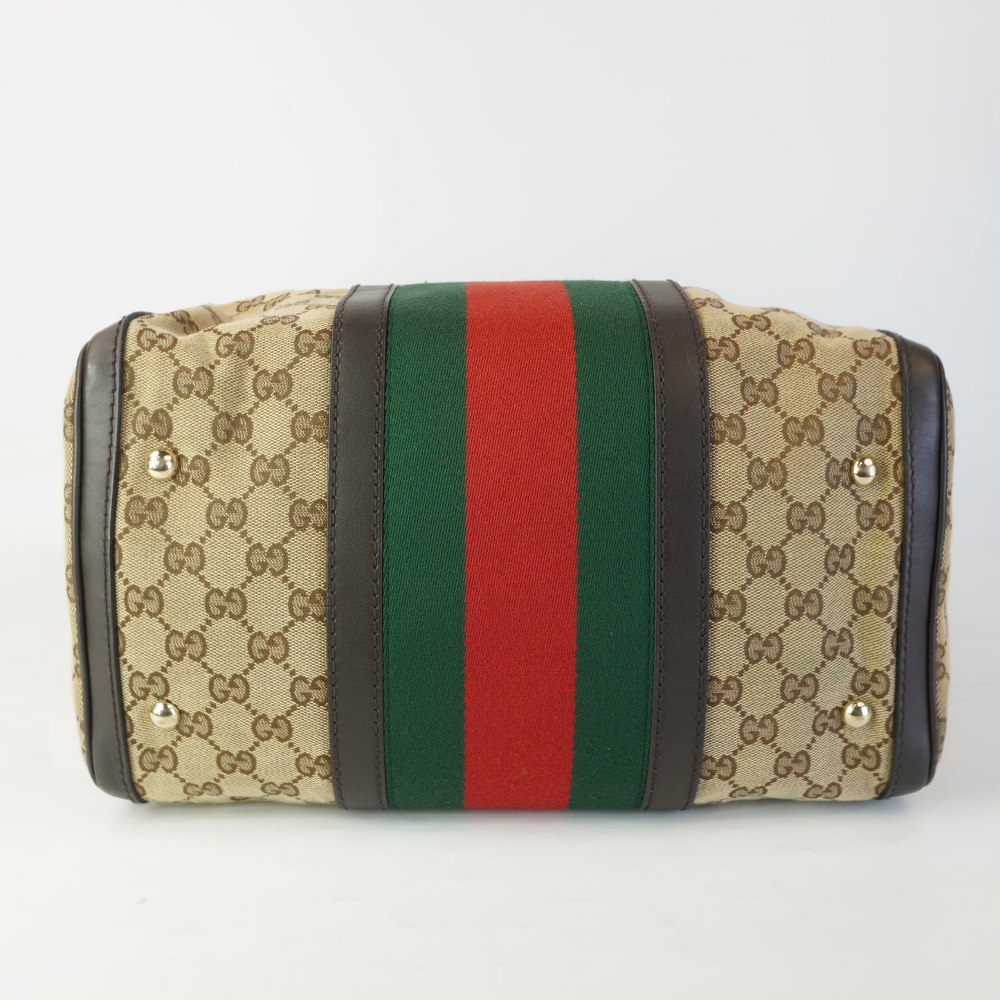 Gucci GG Canvas Web Joy Boston Bag GHW Medium