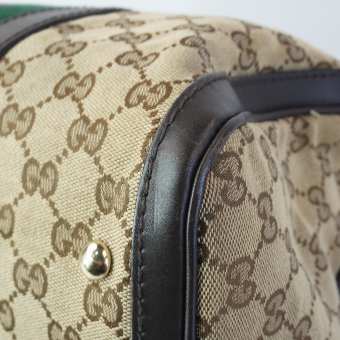 Gucci GG Canvas Web Joy Boston Bag GHW Medium