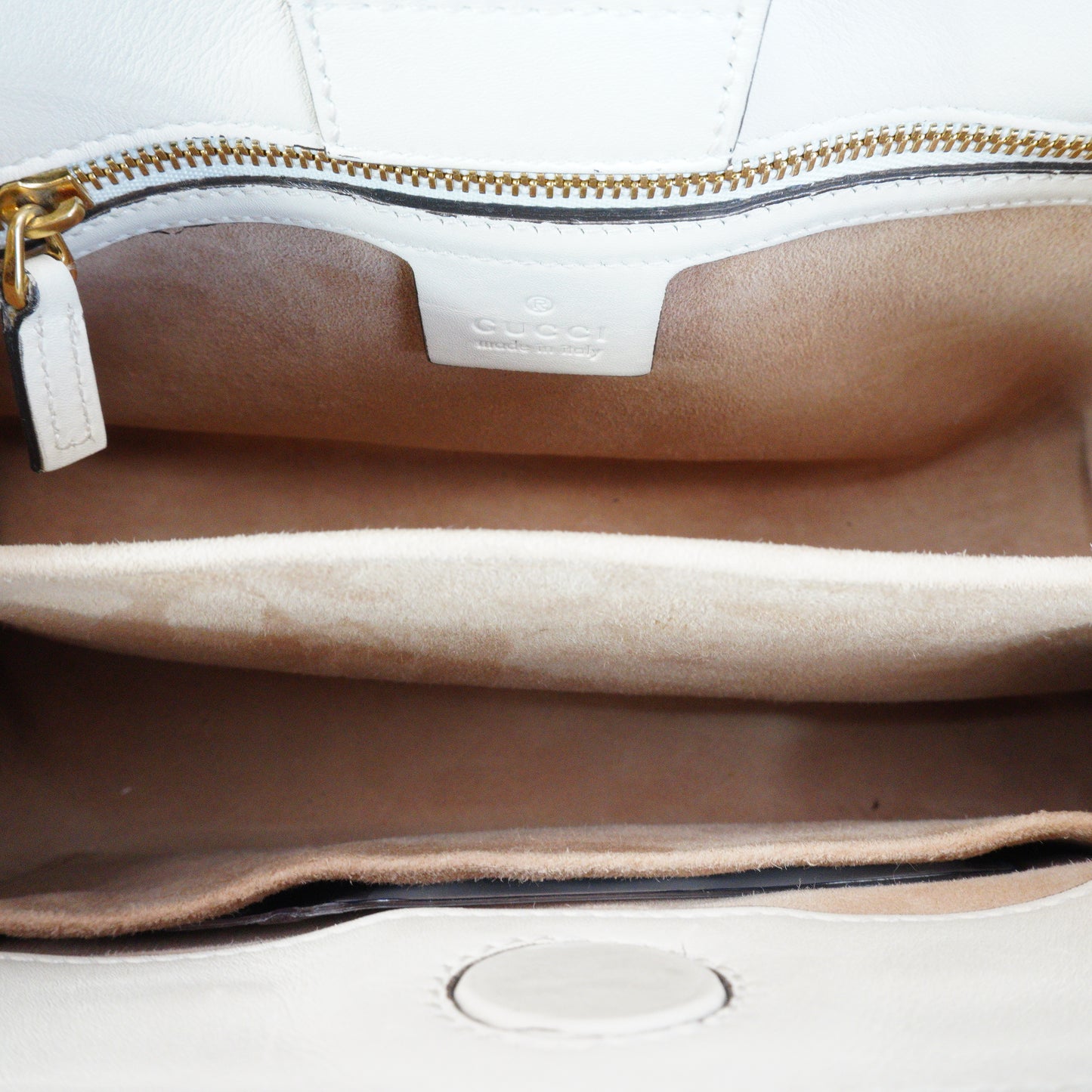 Gucci  Sylvie Small Top Handle Tote White GHW