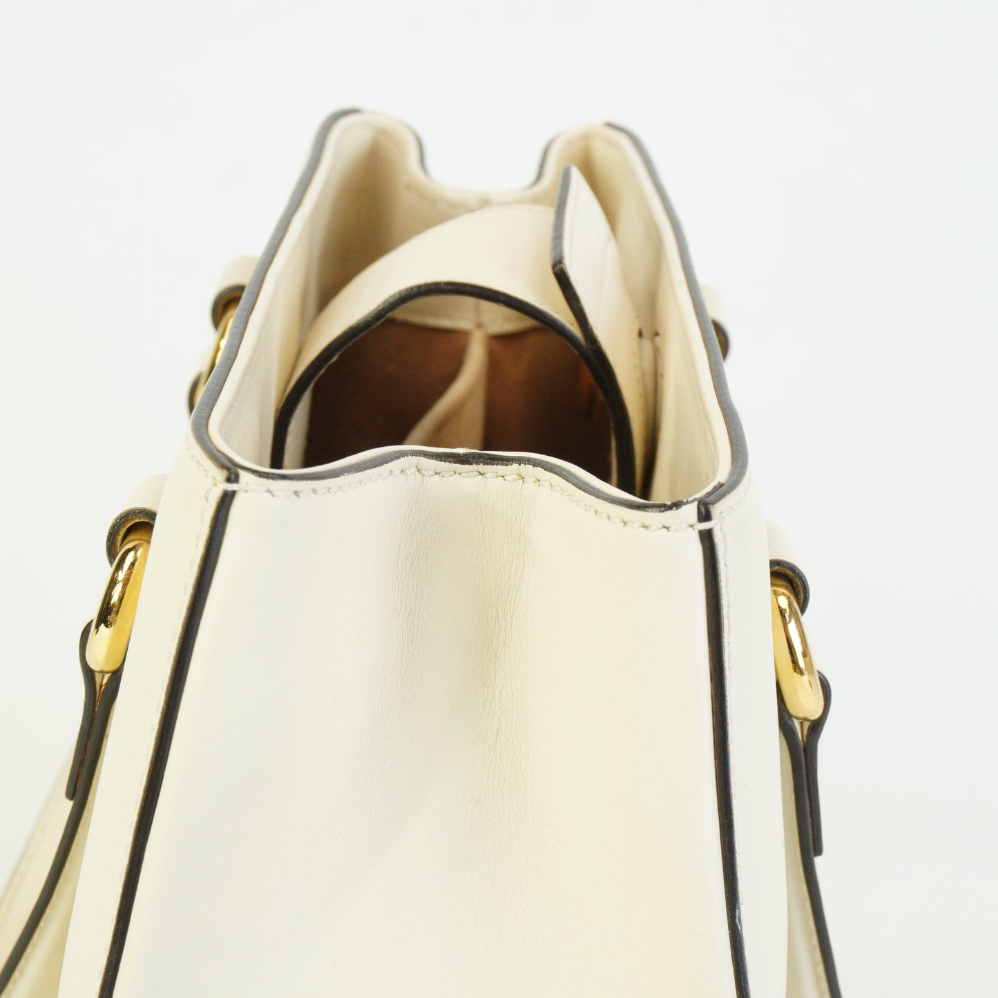 Gucci  Sylvie Small Top Handle Tote White GHW