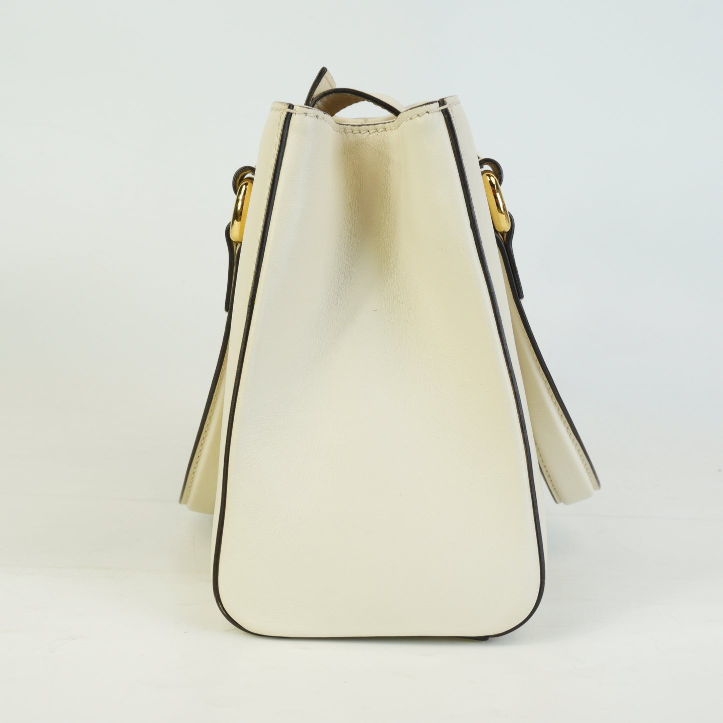 Gucci  Sylvie Small Top Handle Tote White GHW