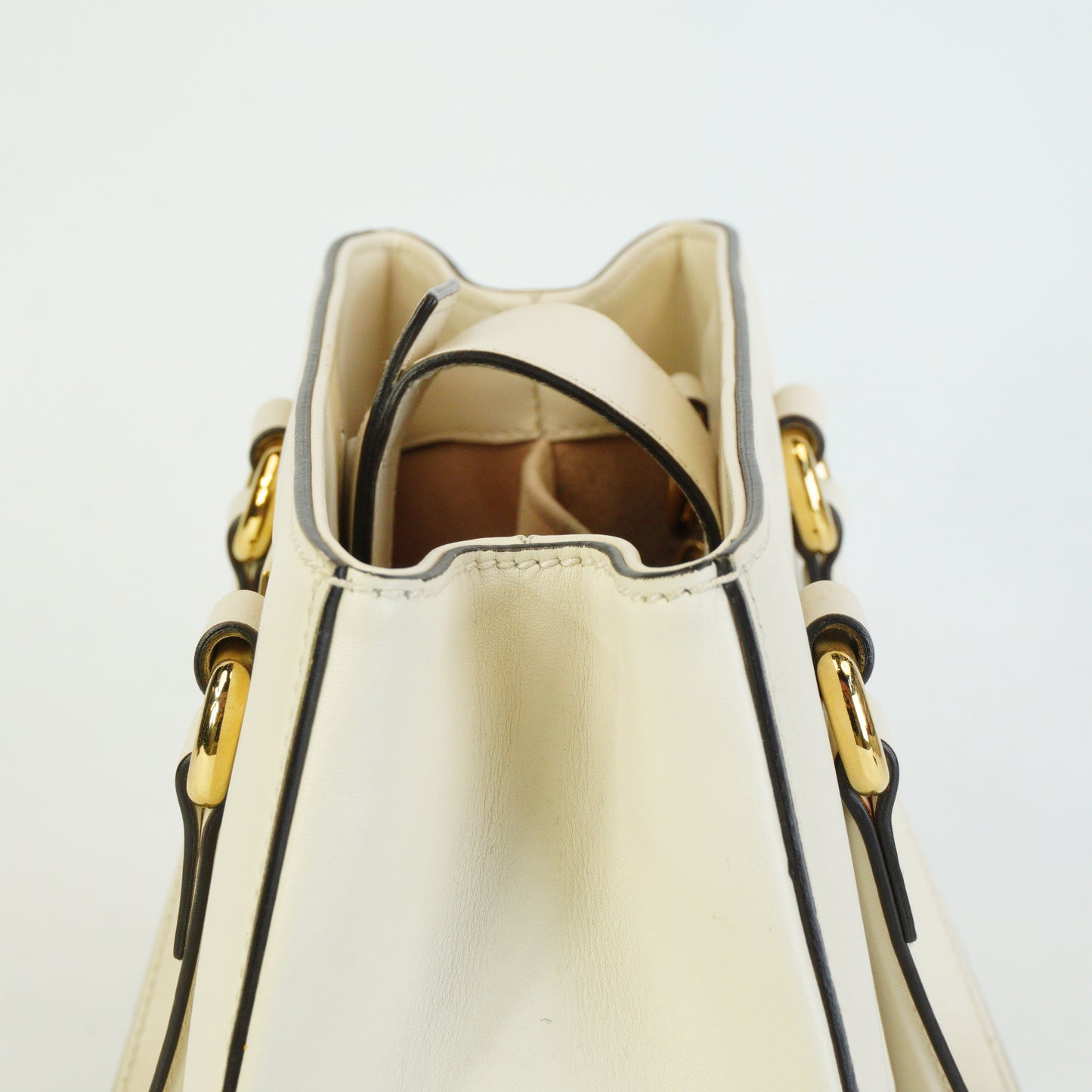 Gucci  Sylvie Small Top Handle Tote White GHW