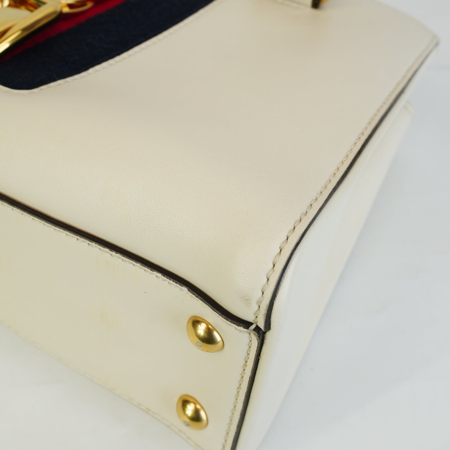 Gucci  Sylvie Small Top Handle Tote White GHW
