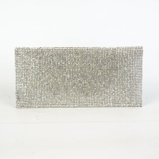 Judith Lieber	Silver Rhinestone Clutch
