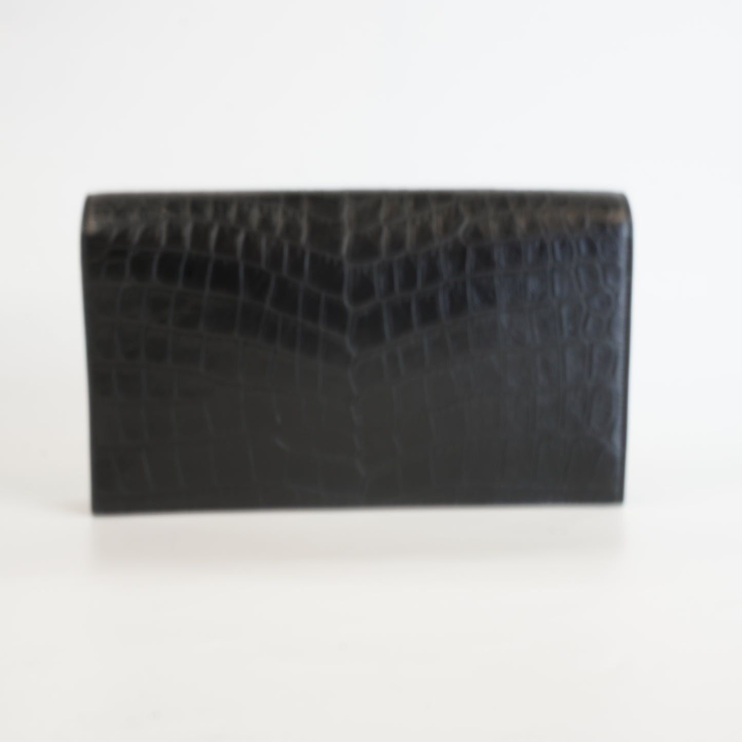 YSL	Croc-Embossed Clutch Black