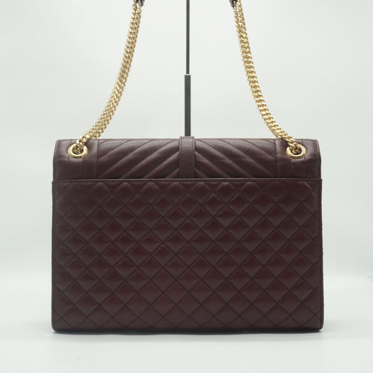 YSL	Envelope Burgundy Medium GHW