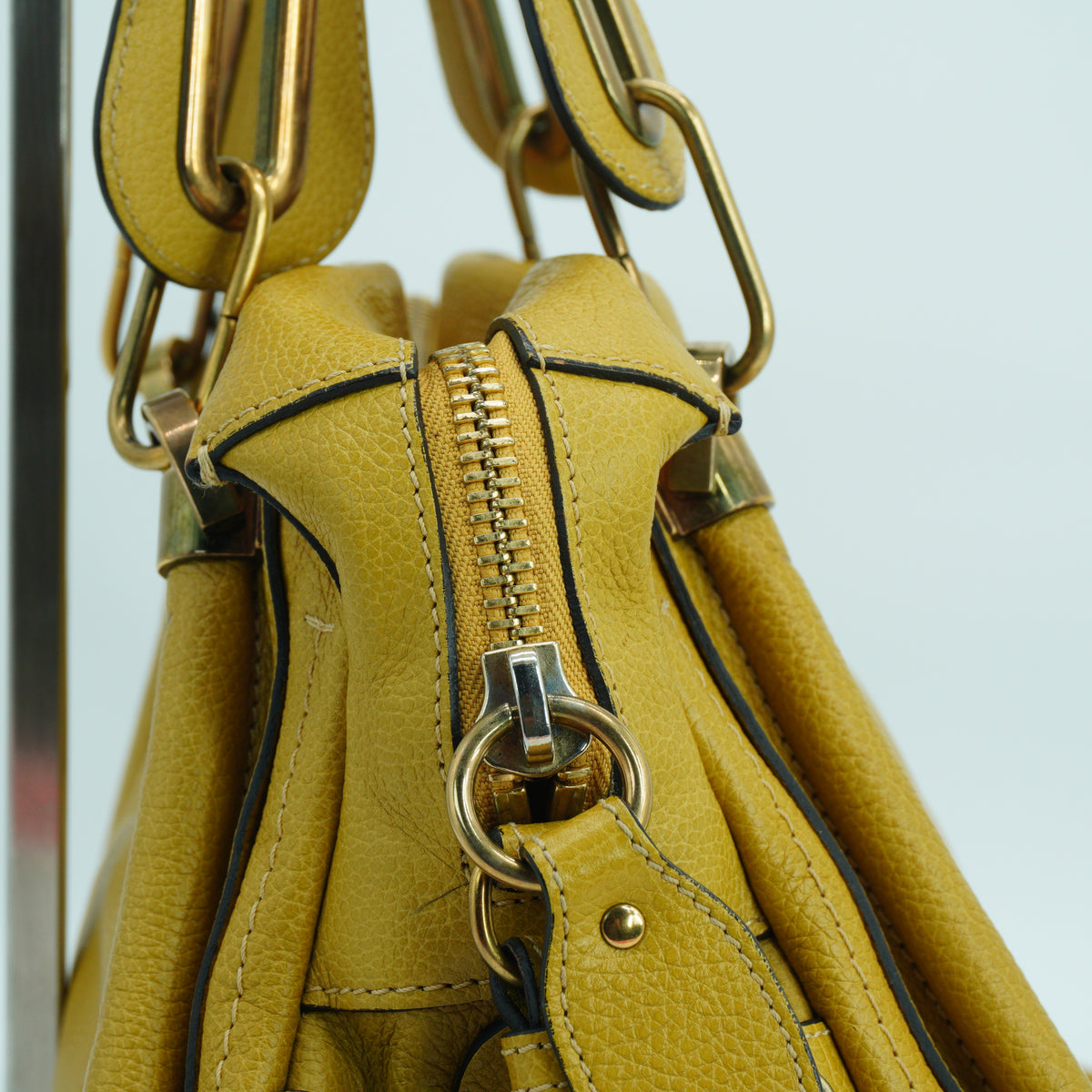 Chloe Paraty Handbag Yellow Mustard Large GHW