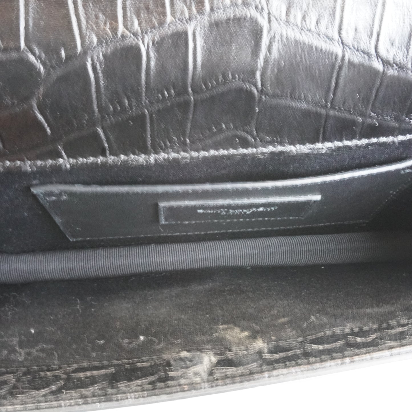 YSL	Croc-Embossed Clutch Black